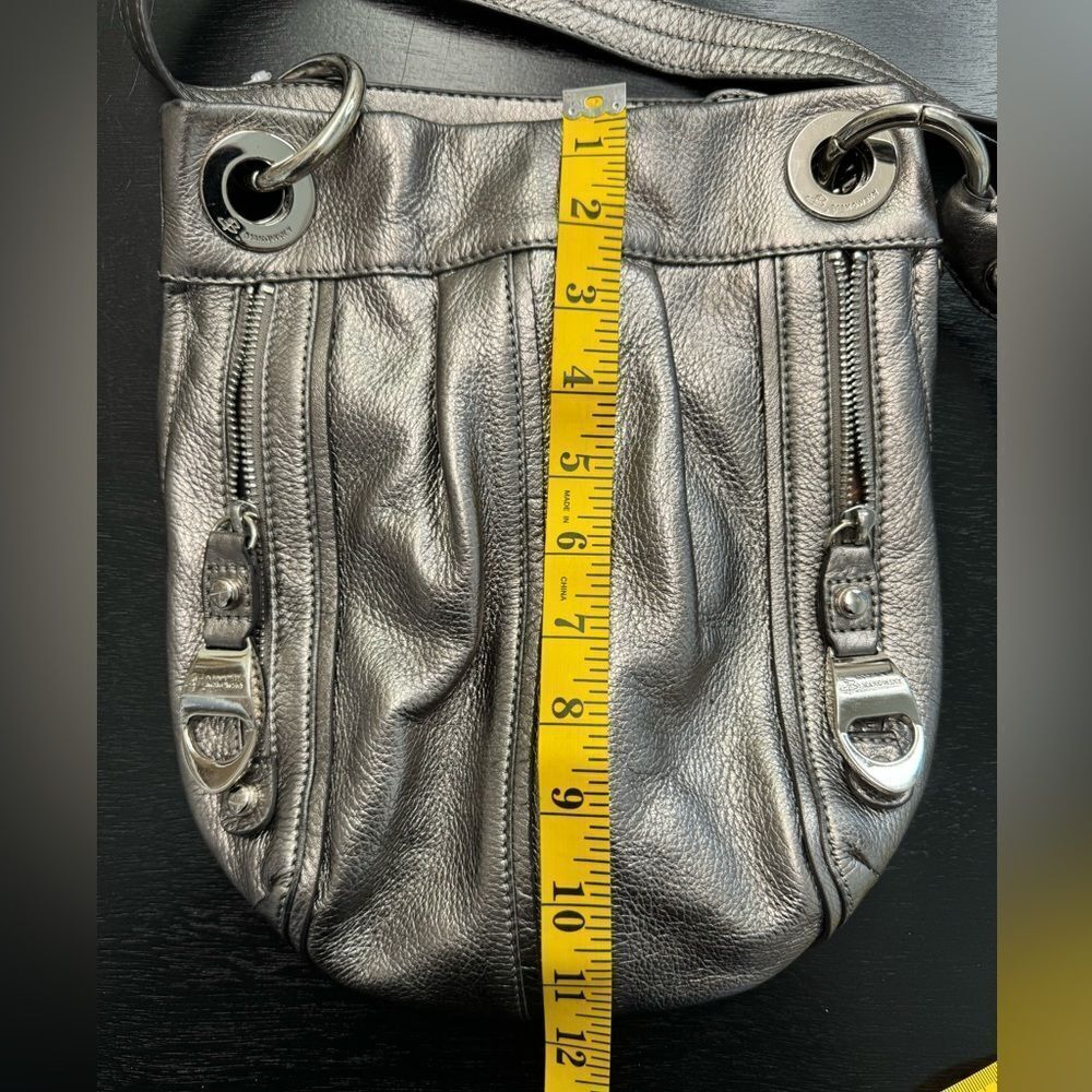 B. Makowsky Leather Pebble Sling Crossbody Convertible Bag - Picture 12 of 12